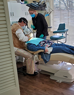 woman smiling at dentist