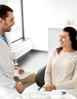 Patient at dentist for direct bonding in Mount Pleasant