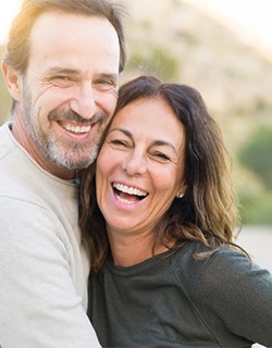 Couple smiling together