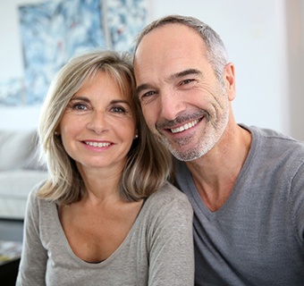 older couple with dental implants in Mount Pleasant