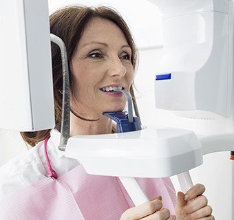 woman in x-ray machine