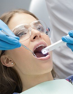doctor using intraoral camera