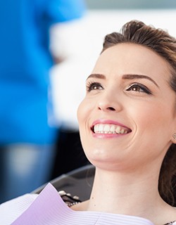 Woman at the dentist’s office for TMJ therapy in Mt. Pleasant, TX