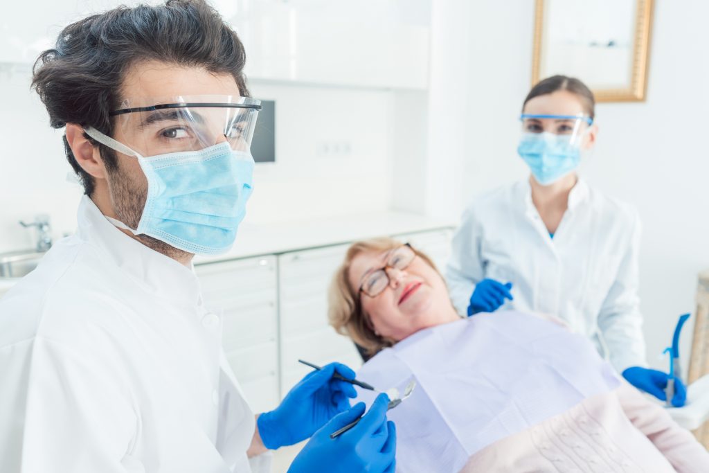 Dentist in Mt Pleasant wearing PPE 